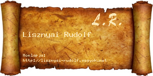 Lisznyai Rudolf névjegykártya